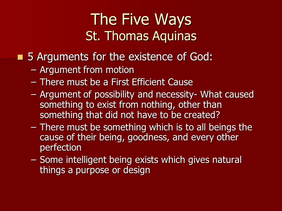 Aquinas Argument Analysis